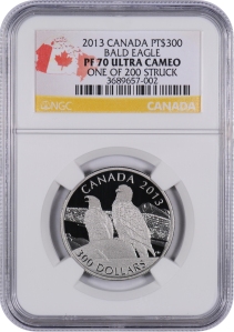 2013 Canada Bald Eagle Platinum PF70 UC NGC with OGP